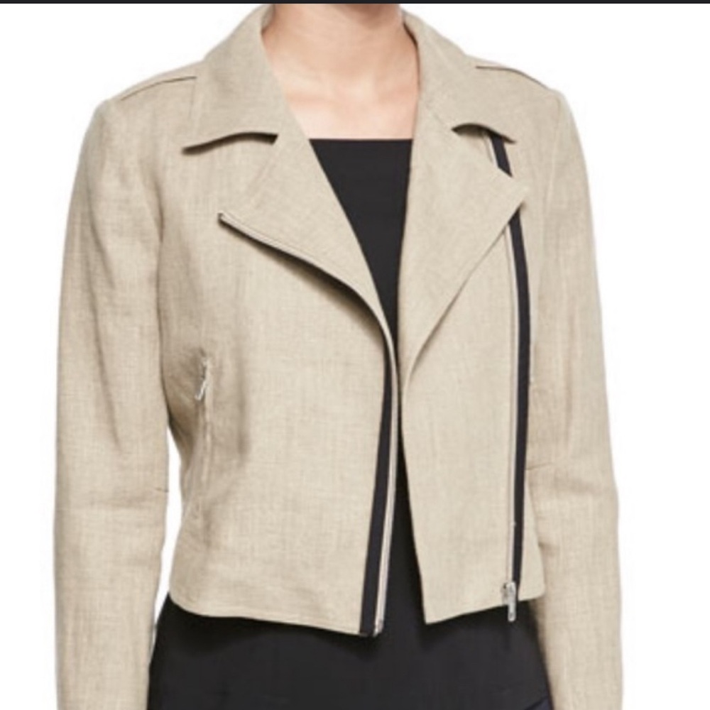 Theory Sanda Linen Moto Jacket